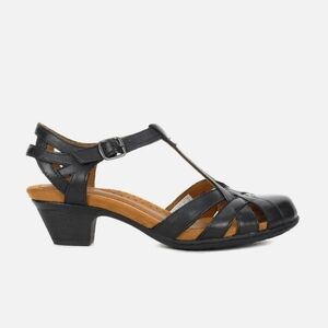 Rockport Black Leather Heeled Sandals
